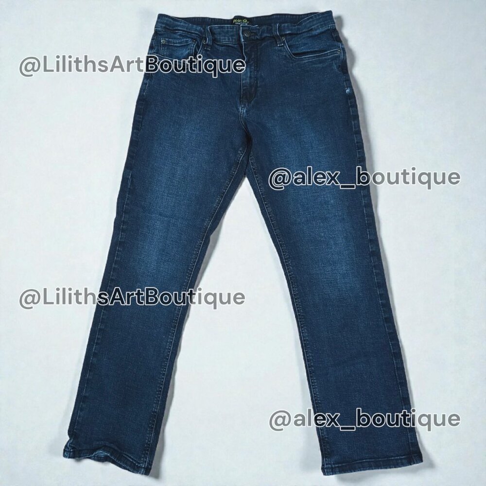 Urban Star Dark Wash Straight Leg Jeans Men’s 36x32 Stretch Denim (A085)